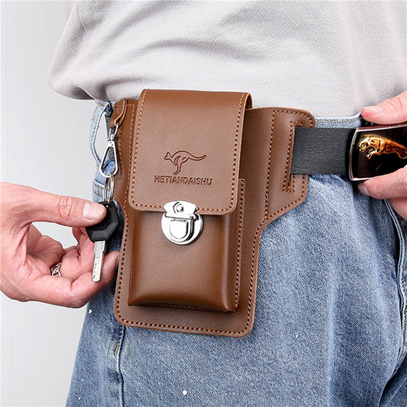 Leather Wallet Men - 남성용 휴대폰 벨트 가방, 휴대폰 루프