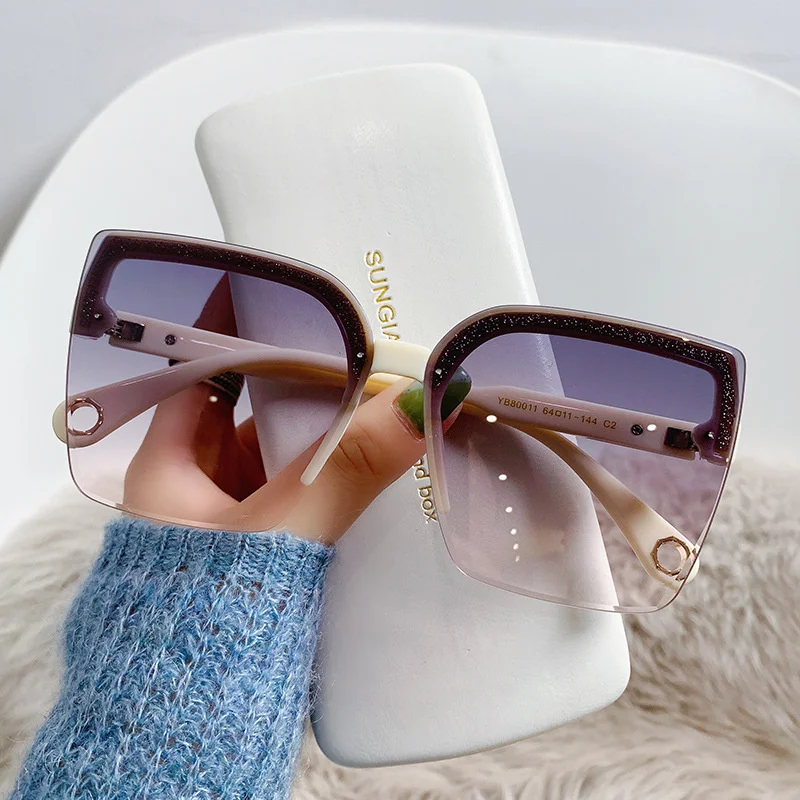 Designer Sunglasses - 오버사이즈 선글라스 남녀 패션 무테 빈티지