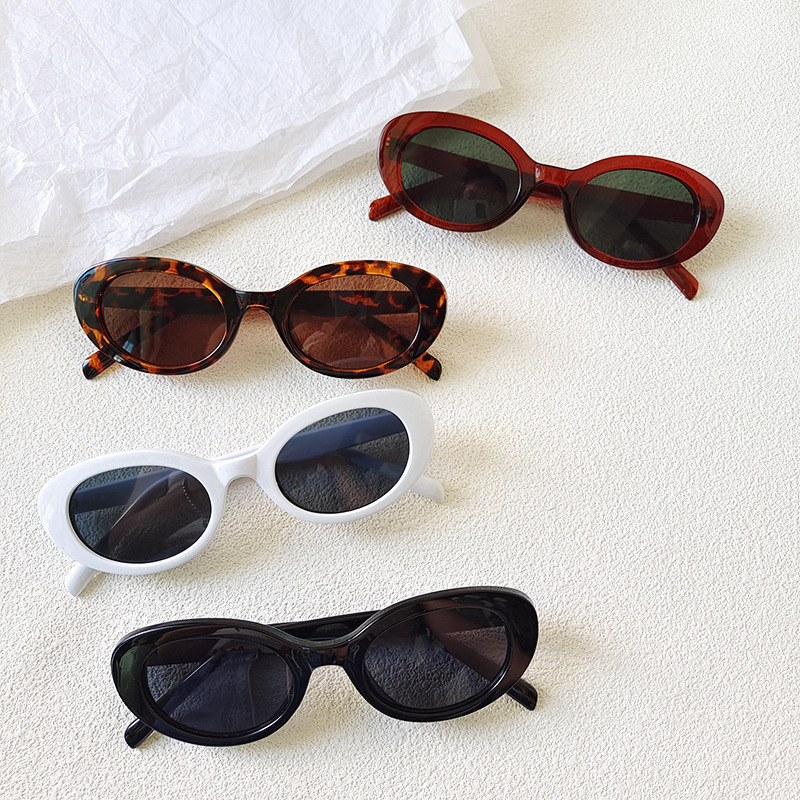 Designer Sunglasses - 여성용 빈티지 소형 타원형 선글라스, 새로운