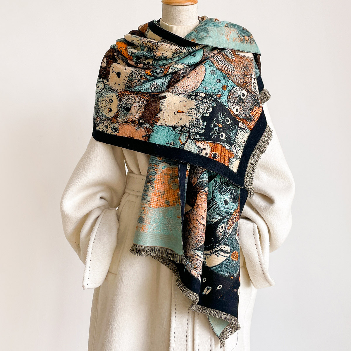 여성용 인조 캐시미어 스카프 두꺼운 따뜻한 숄 가을 프 - Cashmere Scarf 리뷰 및 가격