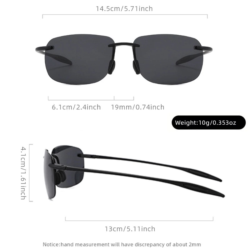 새로운 TR90 편광 선글라스 남녀 공용 프레임리스 운 - Sunglasses Uv400 리뷰 및 가격