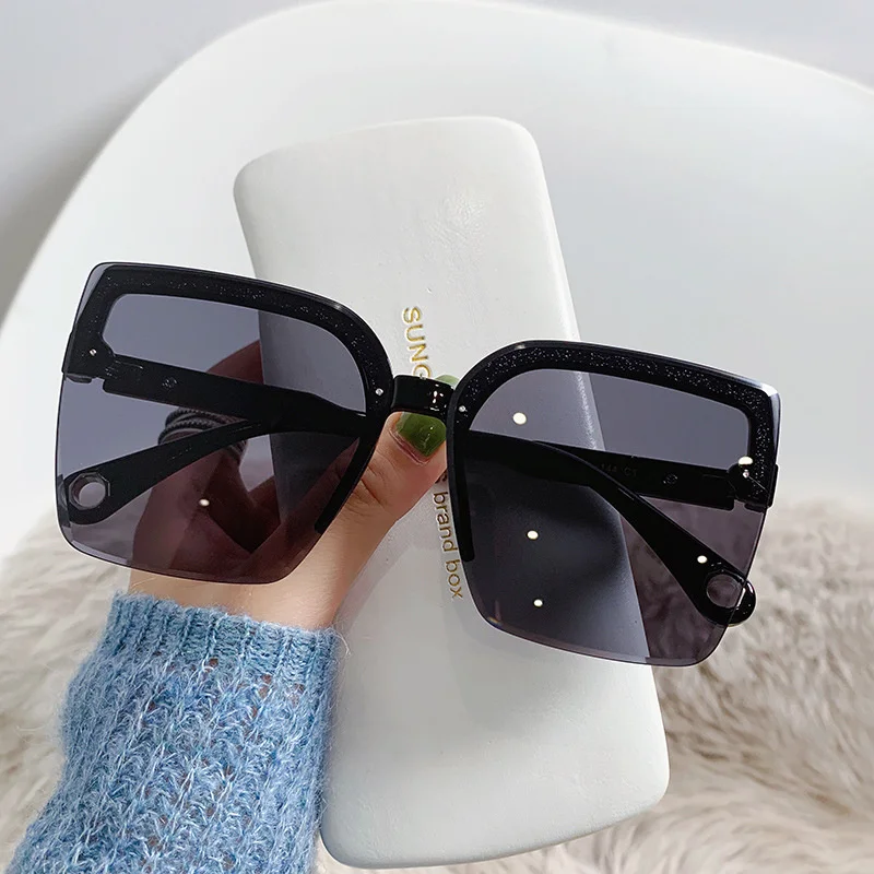 오버사이즈 선글라스 남녀 패션 무테 빈티지 사각 선글라 - Designer Sunglasses 리뷰 및 가격