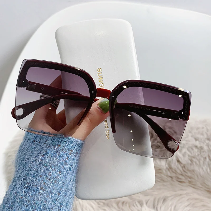 오버사이즈 선글라스 남녀 패션 무테 빈티지 사각 선글라 - Designer Sunglasses 리뷰 및 가격