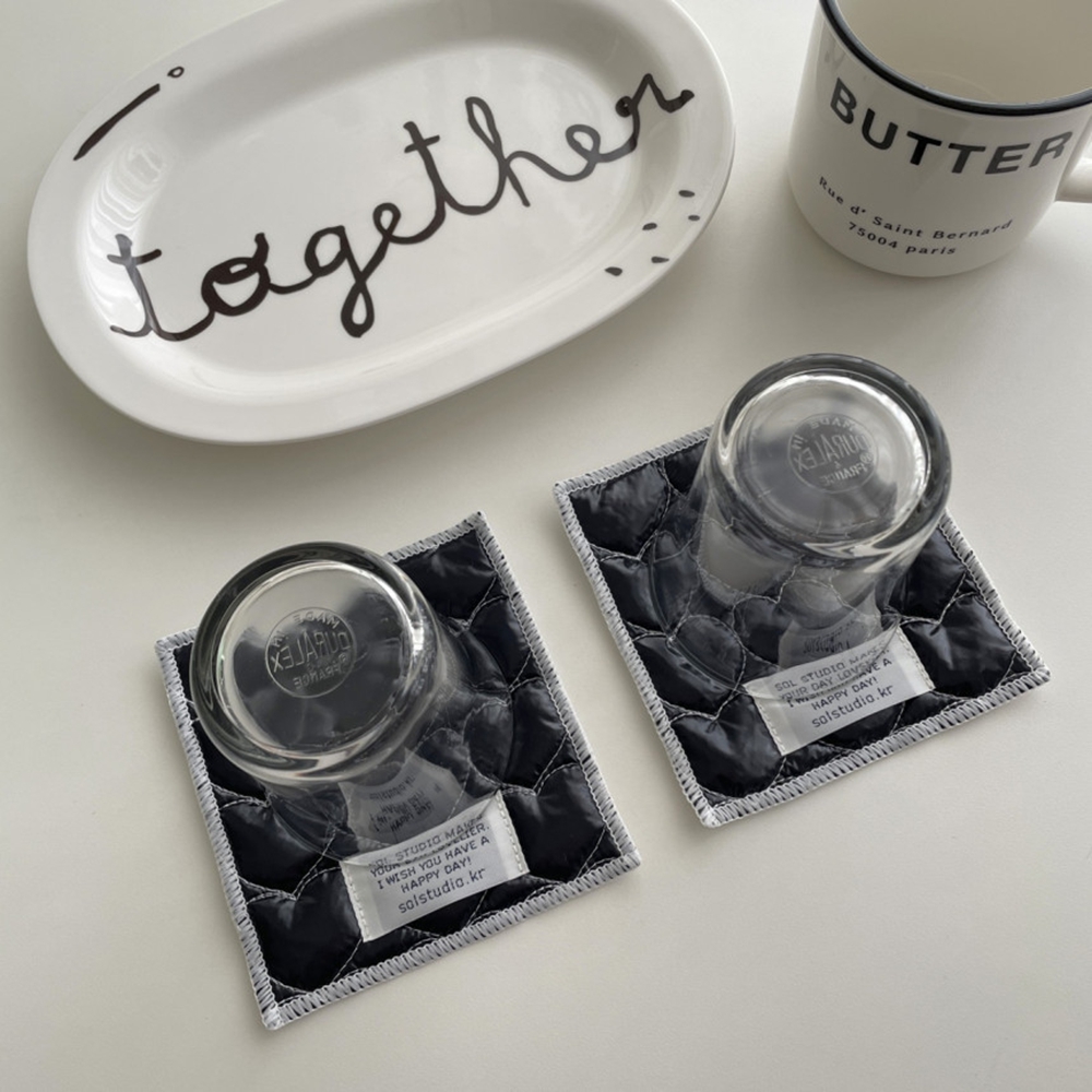 한국 인싸들이 좋아하는 퀼트 메탈 윈드 클립 코튼 코스 - Marble Coaster Set 리뷰 및 가격