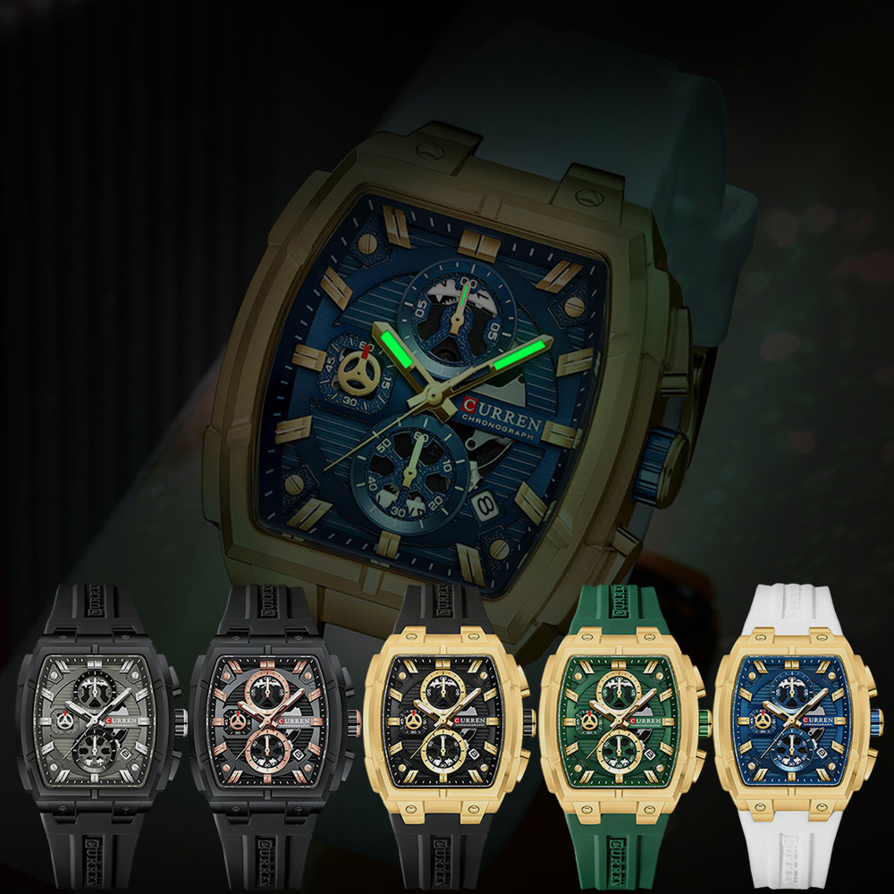 CURREN 남성용 럭셔리 빈티지 시계, 실리콘 스트랩 - Luxury Watch Men 리뷰 및 가격