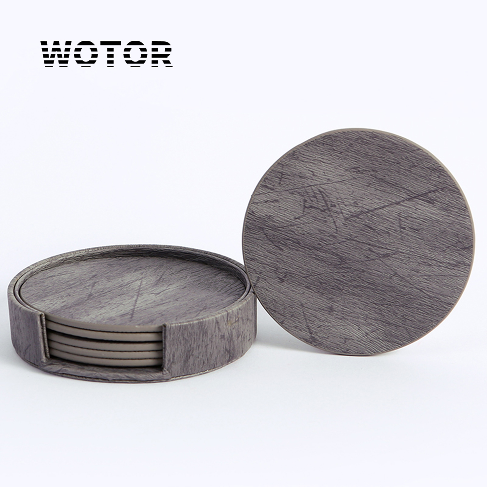 WOTOR 6 개/몫 원형 나뭇결 가죽 바느질 스레드  - Marble Coaster Set 리뷰 및 가격