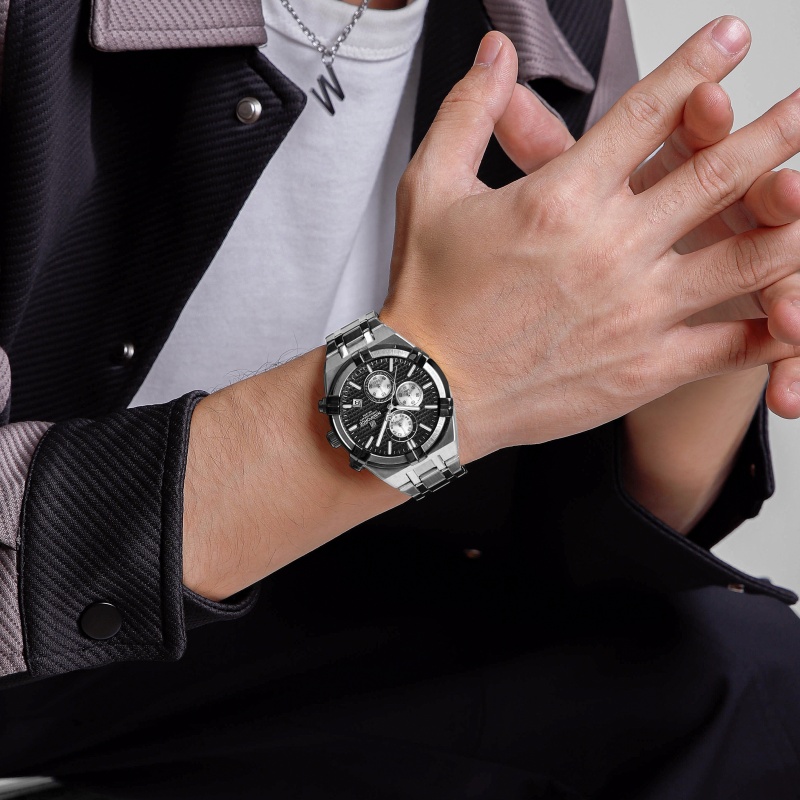 나비포스 남성용 쿼츠 크로노그래프 시계, 방수 기능,  - Luxury Watch Men 리뷰 및 가격