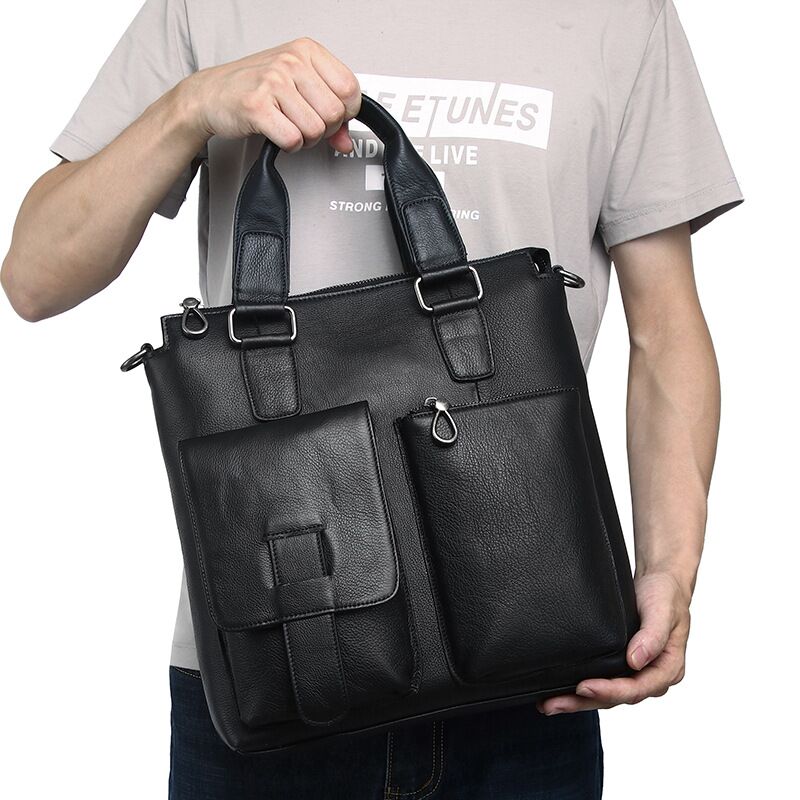 남자 세로 핸드백 남성 정품 가죽 서류 가방 남자 소  - Leather Briefcase 리뷰 및 가격