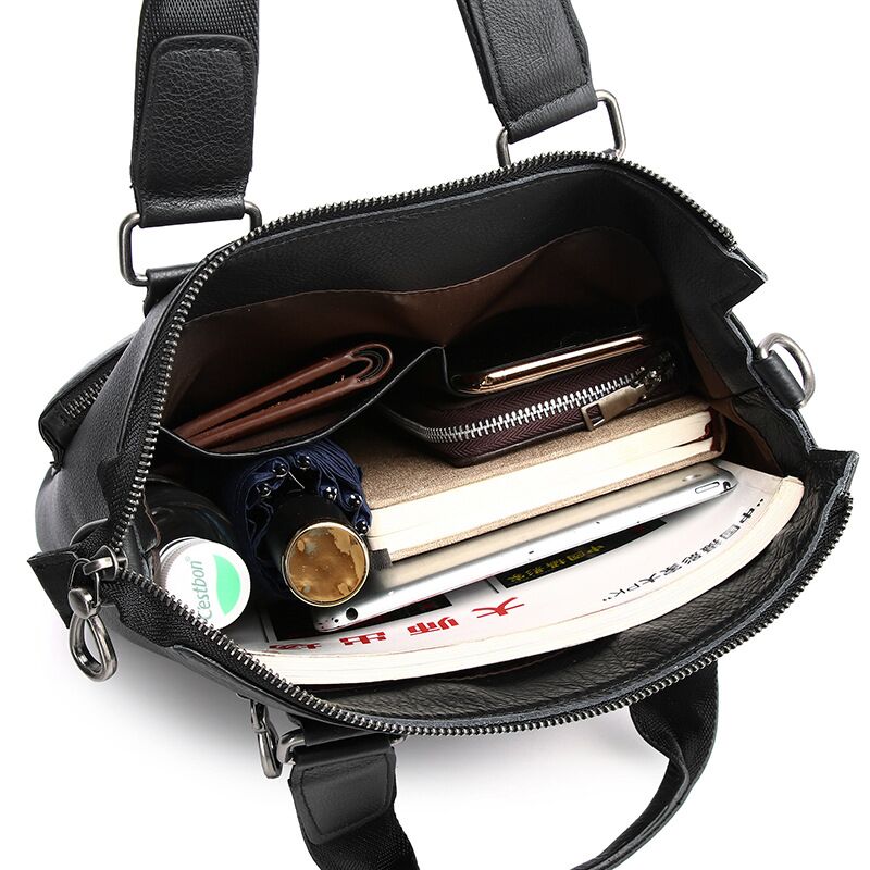 남자 세로 핸드백 남성 정품 가죽 서류 가방 남자 소  - Leather Briefcase 리뷰 및 가격