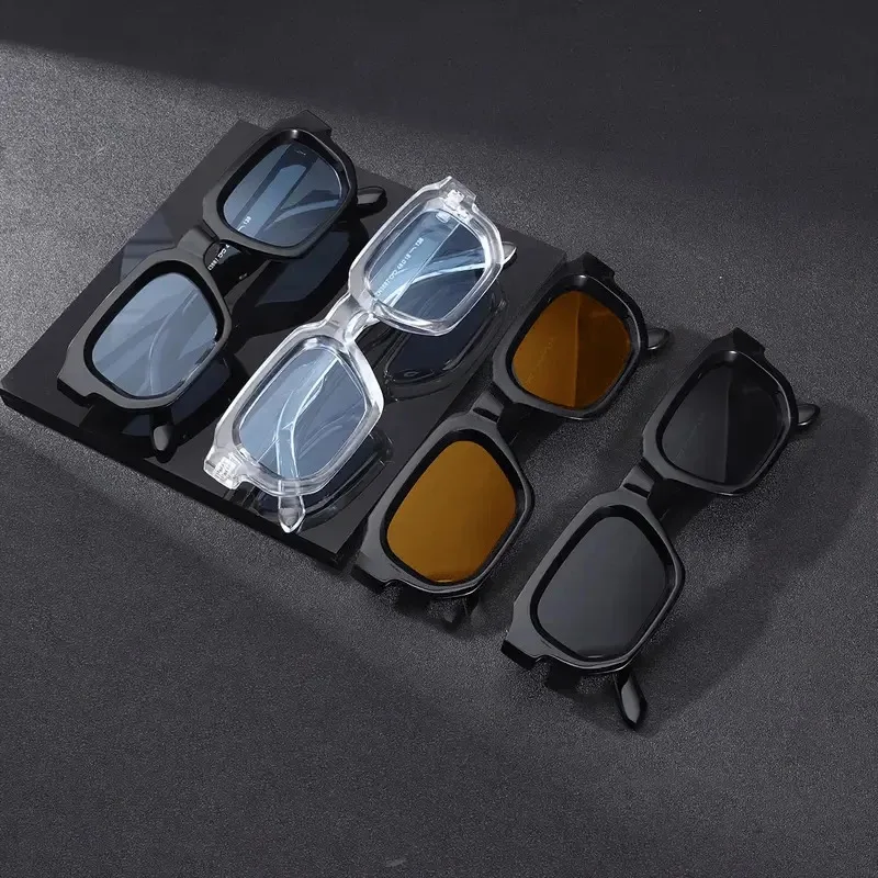 남성용 신제품 패션 안경 4개 세트, 남녀 공용 사각형 - Sunglasses Uv400 리뷰 및 가격