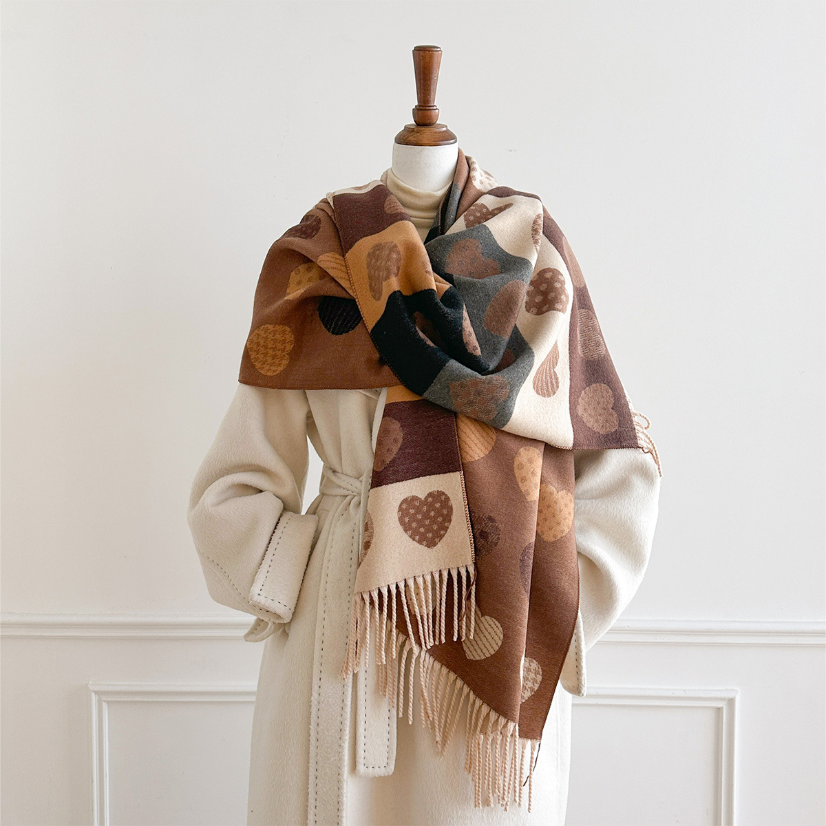 여성용 인조 캐시미어 스카프 프린지 장식 두꺼운 따뜻한 - Cashmere Scarf 리뷰 및 가격