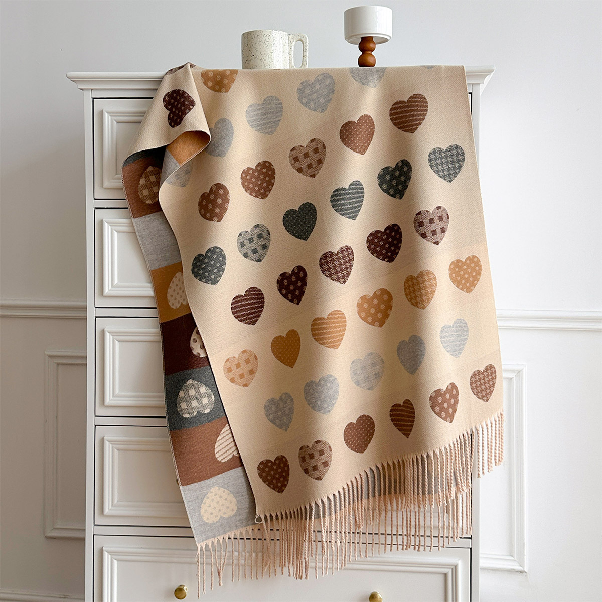 여성용 인조 캐시미어 스카프 프린지 장식 두꺼운 따뜻한 - Cashmere Scarf 리뷰 및 가격