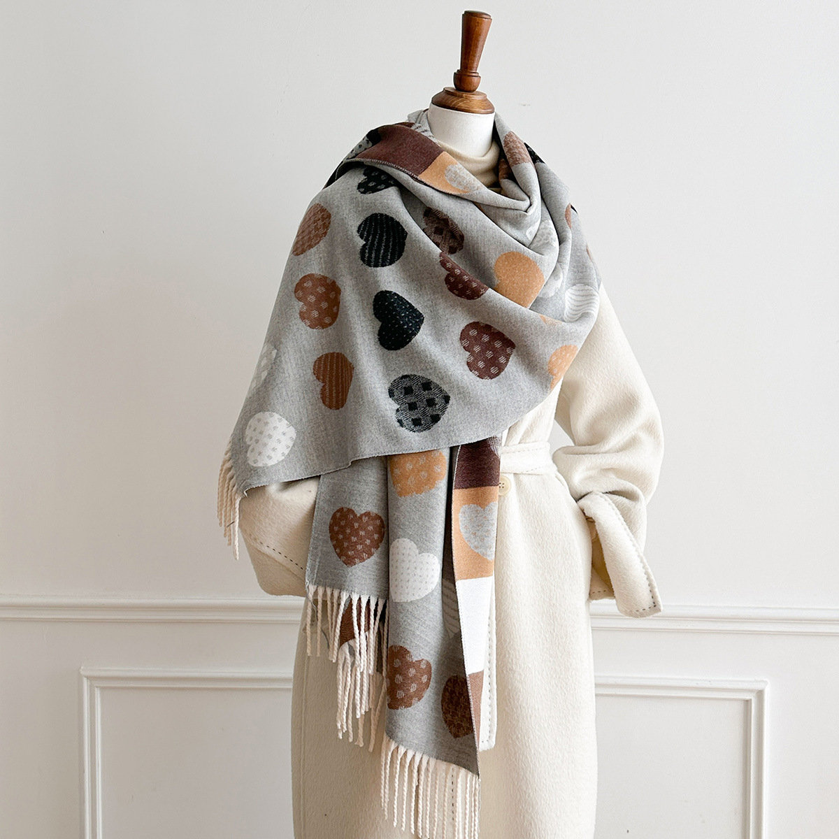 여성용 인조 캐시미어 스카프 프린지 장식 두꺼운 따뜻한 - Cashmere Scarf 리뷰 및 가격