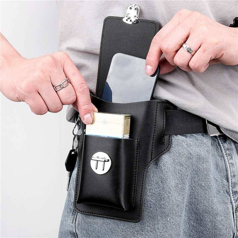남성 벨트 휴대폰 루프 홀스터 케이스 허리 가방 남성  - Leather Wallet Men 리뷰 및 가격