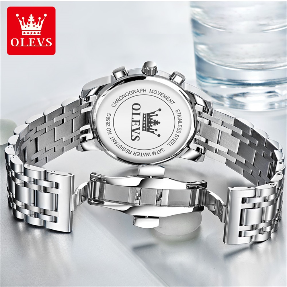 OLEVS 인기 남성용 시계 스테인레스 스틸 블랙 문  - Luxury Watch Men 리뷰 및 가격