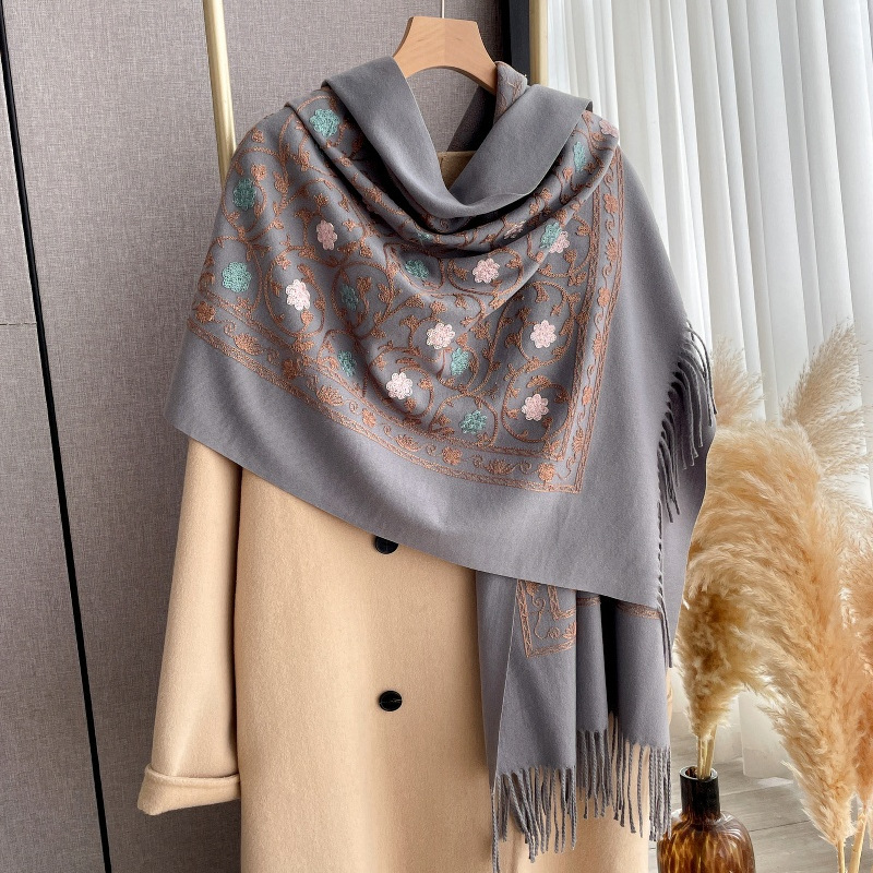 2025 신상 자수 캐시미어 스카프 여성 겨울 숄 랩  - Cashmere Scarf 리뷰 및 가격