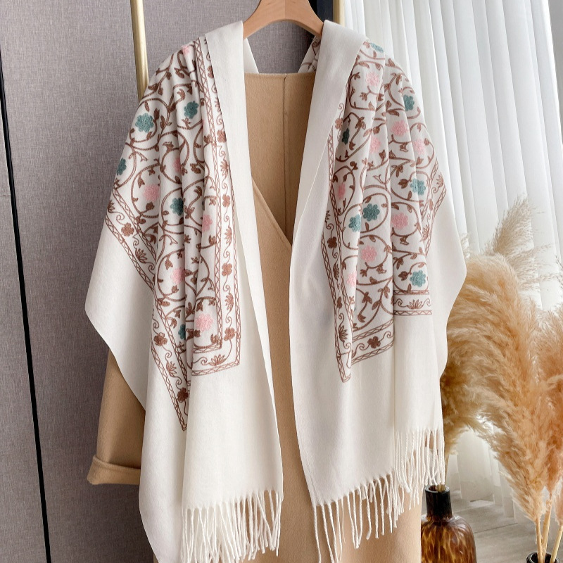 2025 신상 자수 캐시미어 스카프 여성 겨울 숄 랩  - Cashmere Scarf 리뷰 및 가격