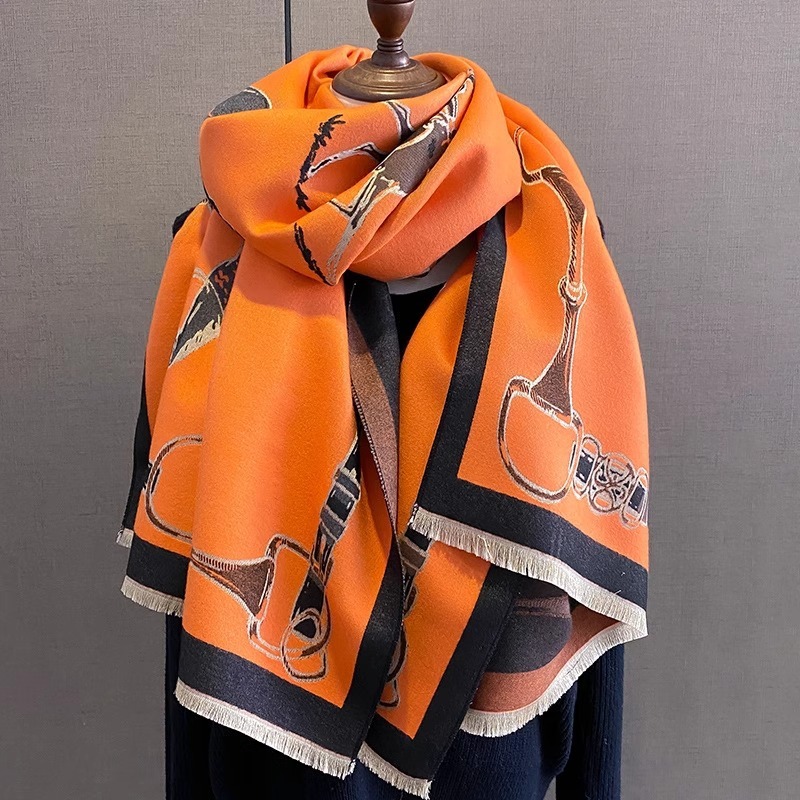 레트로 라이더 말 모양 모조 캐시미어 스카프 유니섹스  - Cashmere Scarf 리뷰 및 가격