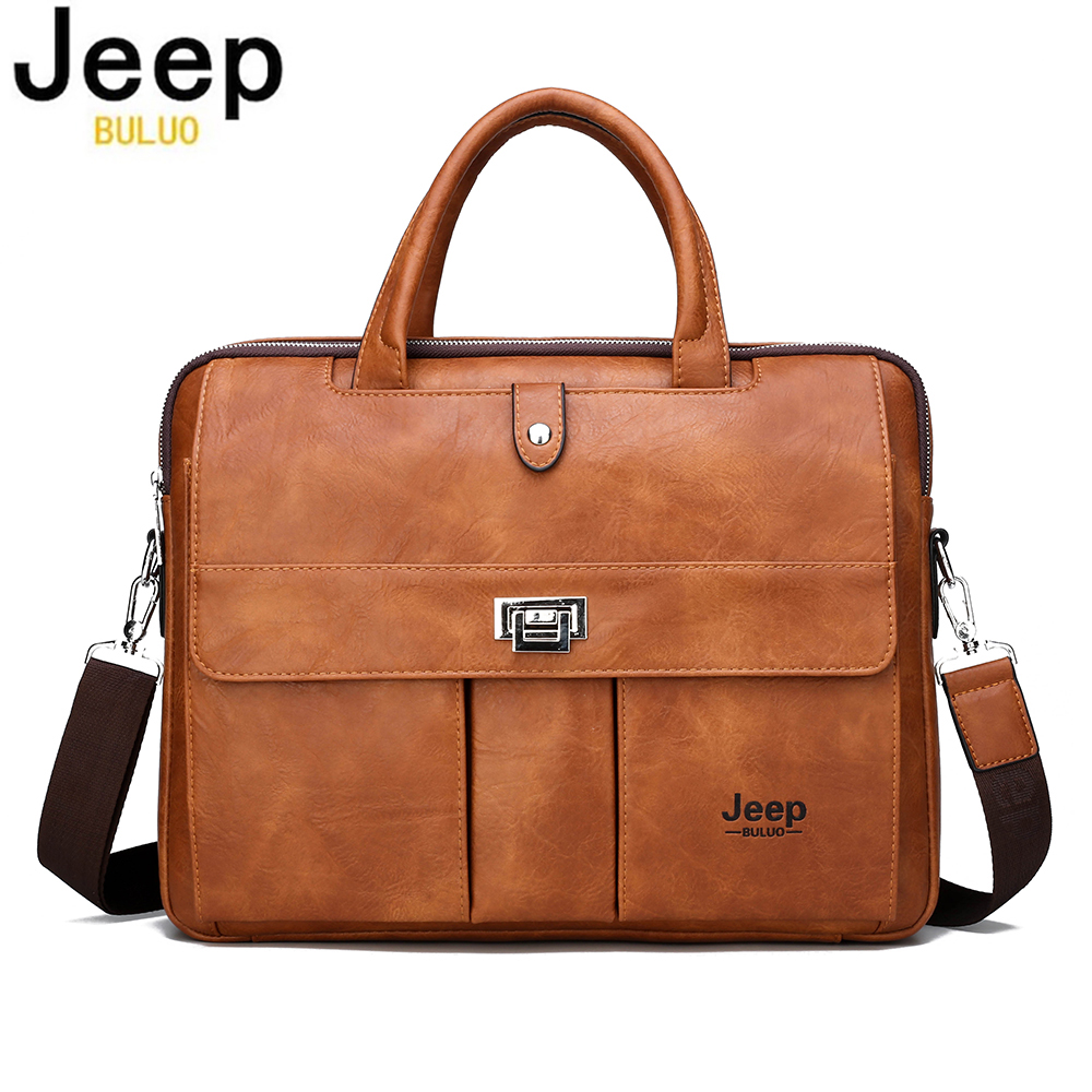 Jeep Buluo 남성용 가죽 서류가방 14인치 노트 - Leather Briefcase 리뷰 및 가격