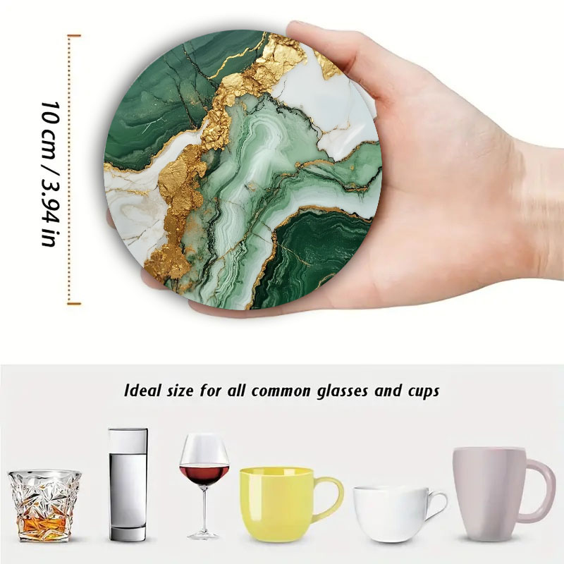 대리석 무늬 프린트 컵받침 4개, 일상 가족 파티 장식 - Marble Coaster Set 리뷰 및 가격
