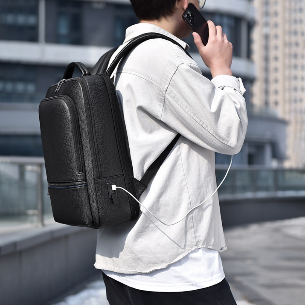 PU 가죽 남성 백팩 USB 충전 패션 서류 가방 사무 - Leather Briefcase 리뷰 및 가격